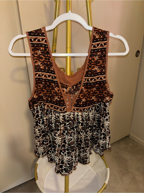 Free People Tops - Free People Reversible Brown/Black/Cream FlowyTank